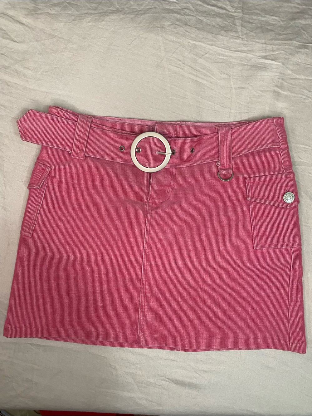 Bubblegum pink corduroy mini skirt (skort) y2k Barbie